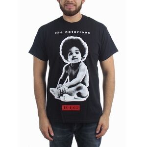 NWOT Notorious B.I.G Mens Unisex Baby Tshirt Black Short Sleeved Size Large